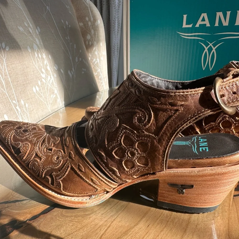 Lane Women's Tan Embroidered Mules - Picture 6 of 11